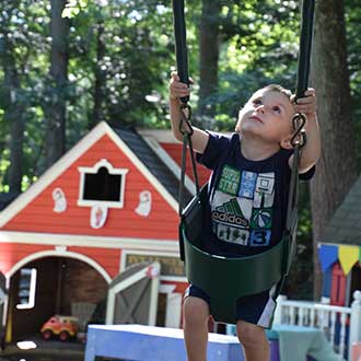 boy on swing